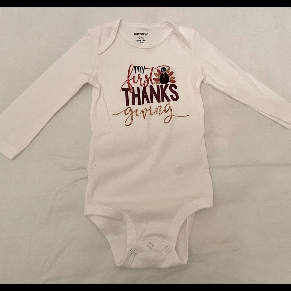 Carter’s 1st Thanksgiving glitter onesie size 9m